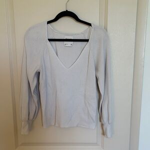 Abercrombie & Fitch V-Neck Sweater - Soft White